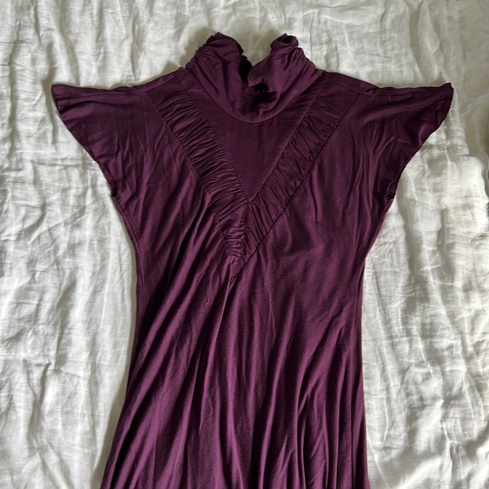 Akiko high neck, tunic, Plum, XS